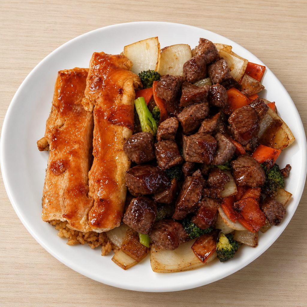 Steak & Salmon.