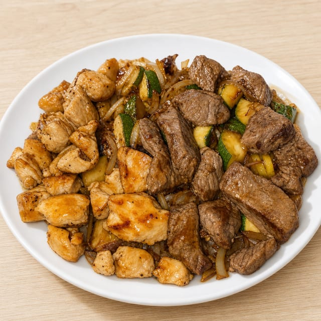 Noodle Chicken & Steak.