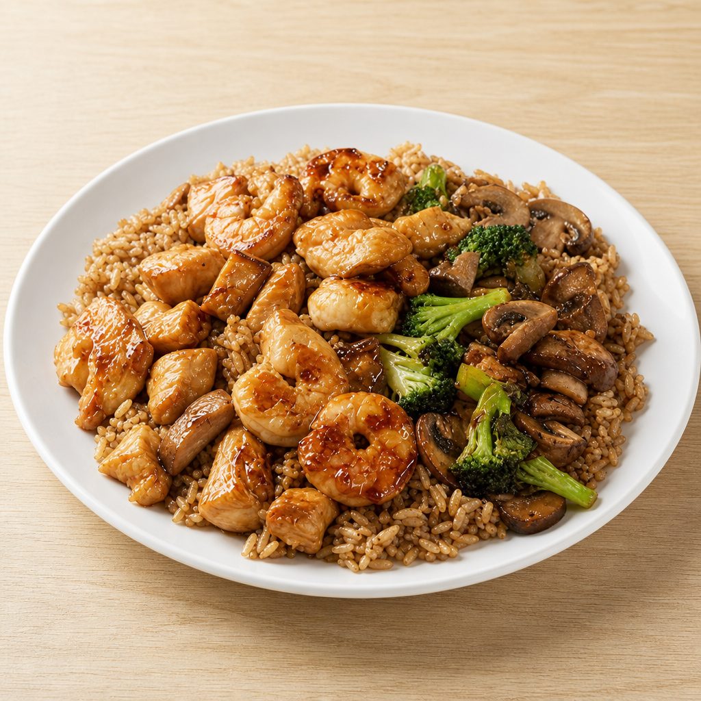 Hibachi Chicken & Shrimp.