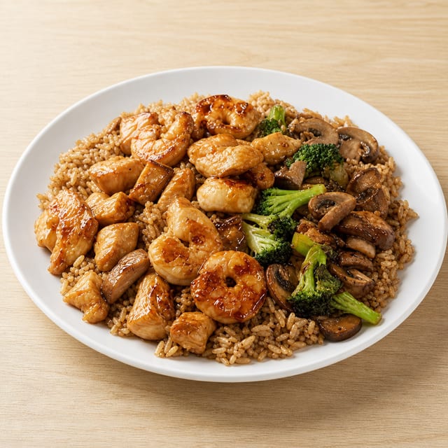 Hibachi Chicken & Shrimp.