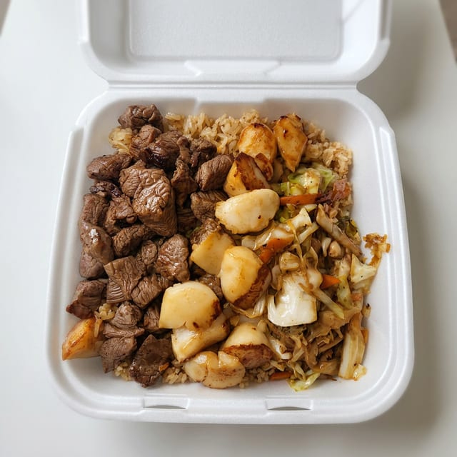 Hibachi Filet Mignon & Scallop.