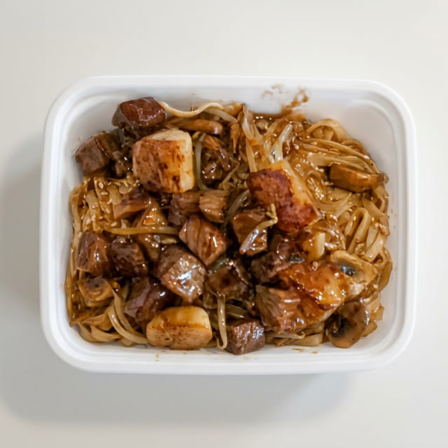 Filet Mignon & Scallop Noodle.