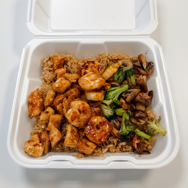 Hibachi Chicken & Shrimp.