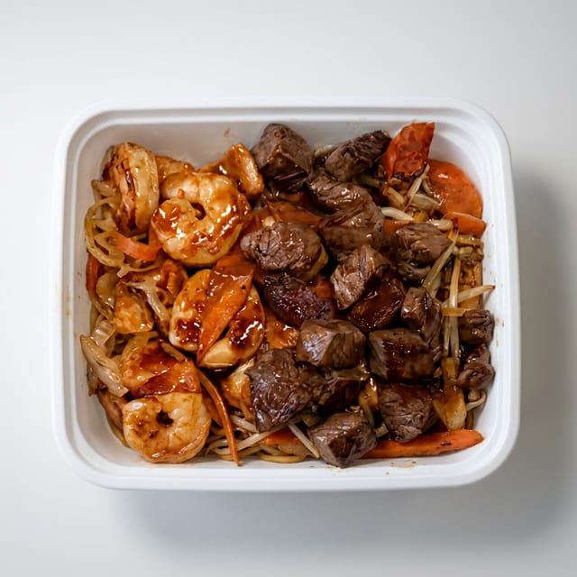 Steak & Scallop Noodle.
