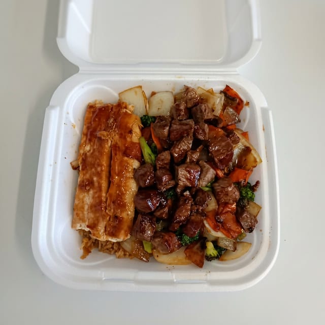 Hibachi Filet Mignon & Salmon.