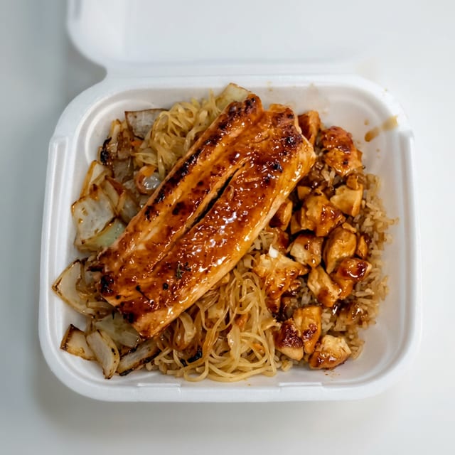 Hibachi Chicken & Salmon.