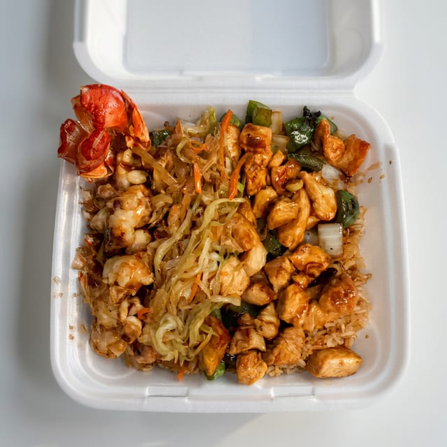Hibachi Chicken & Lobster.